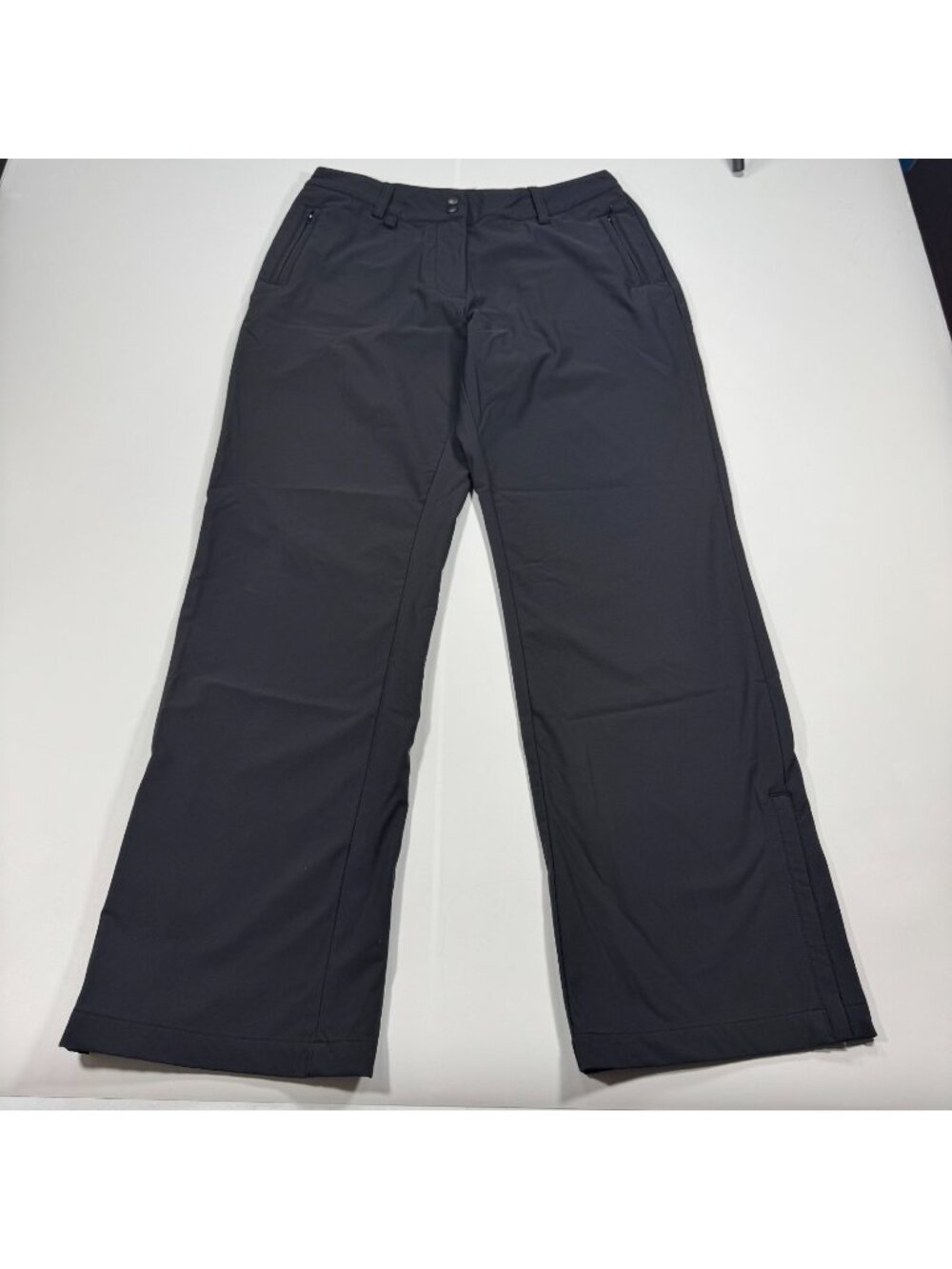 Sahalie Pant Womens 12 Blue Nylon Windbreaker Ankle Zip Straight Hiking Gorpcore